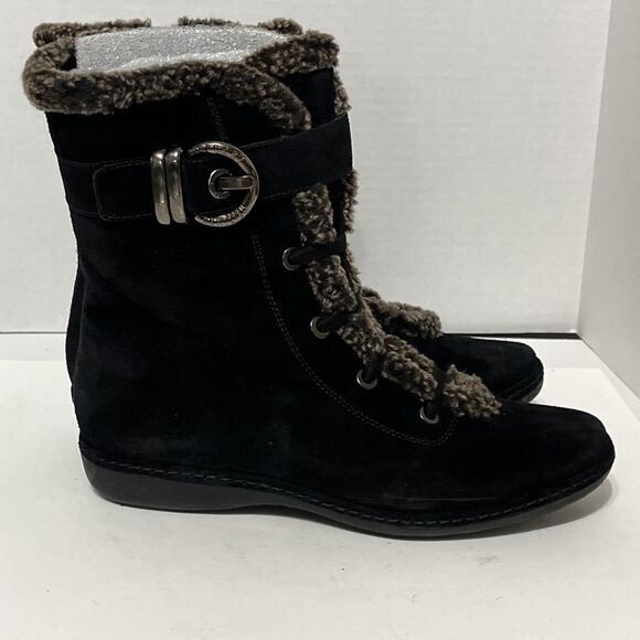 Stuart Weitzman Women’s Rodney black sport suede snow winter boots Size 9.5 - Picture 6 of 8